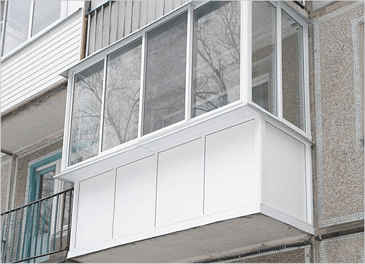 Вынос балкона от парапета