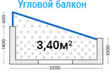 Угловой балкон в доме серии I-515/9