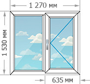 Цены на окно 1270х1530 в доме серии I-515/9