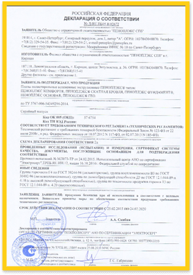 Пеноплекс сертификат